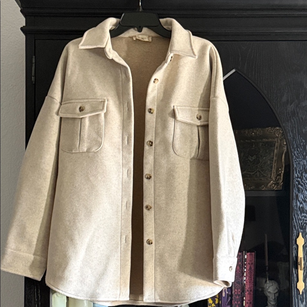 Altar'd State Cream and Tan Knit Top